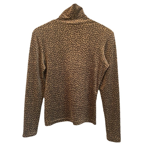 SNO SKINS Turtleneck Long Sleeve Leopard Velvet Mesh Women’s S 90’s Ski - Picture 3 of 6